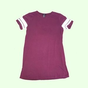forever 21 maroon red t shirt dress